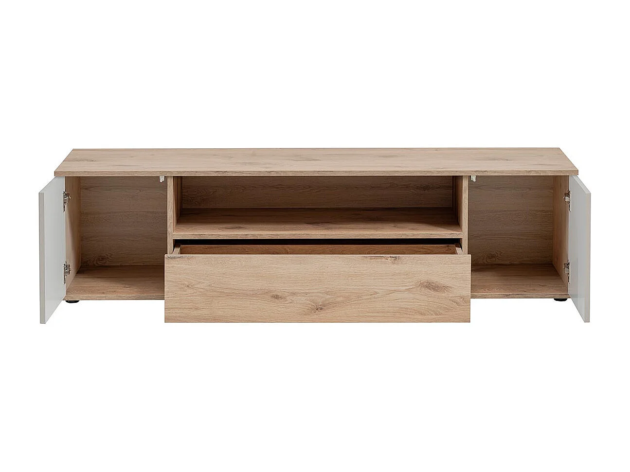 Meuble TV Rainuré "Catalina" 160cm Naturel