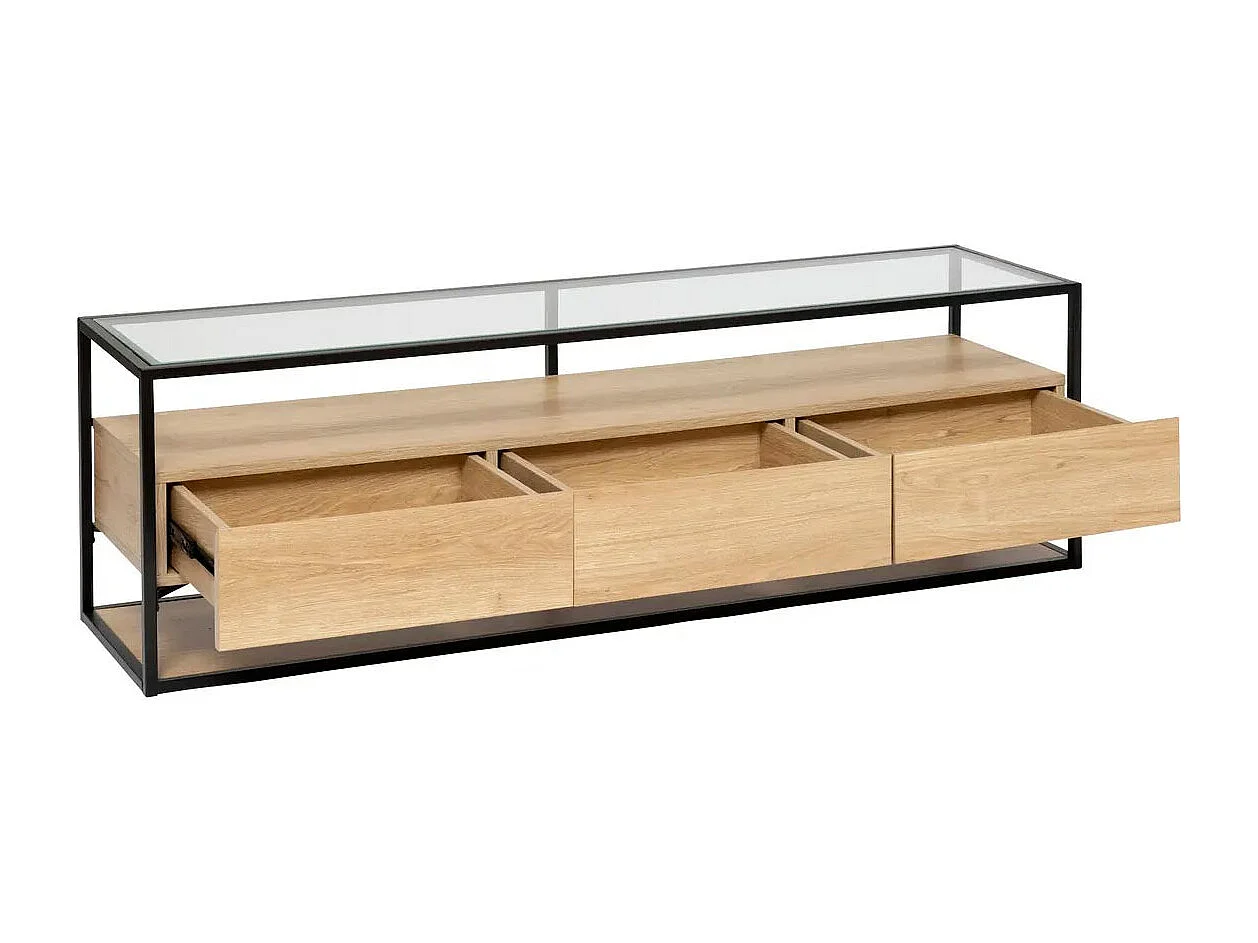 Meuble TV 3 Tiroirs "Aldéa" 160cm Naturel