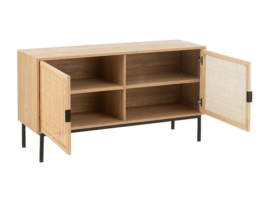 Meuble TV Cannage "Kory" 120cm Naturel