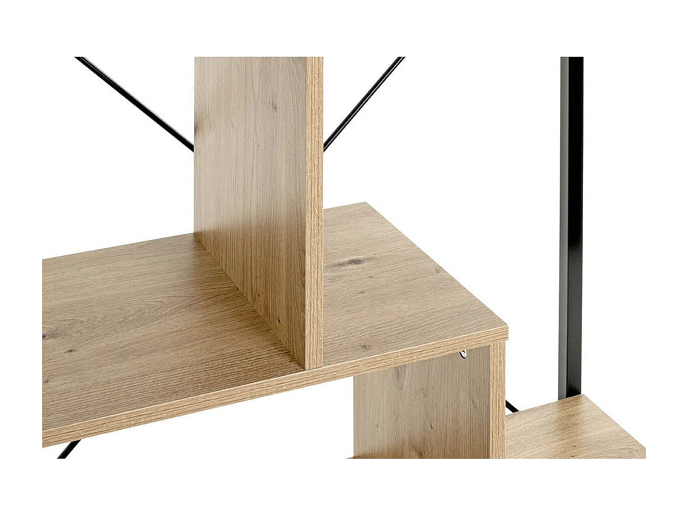 Étagère Bibliothèque "Miranda" 132cm Chêne & Noir