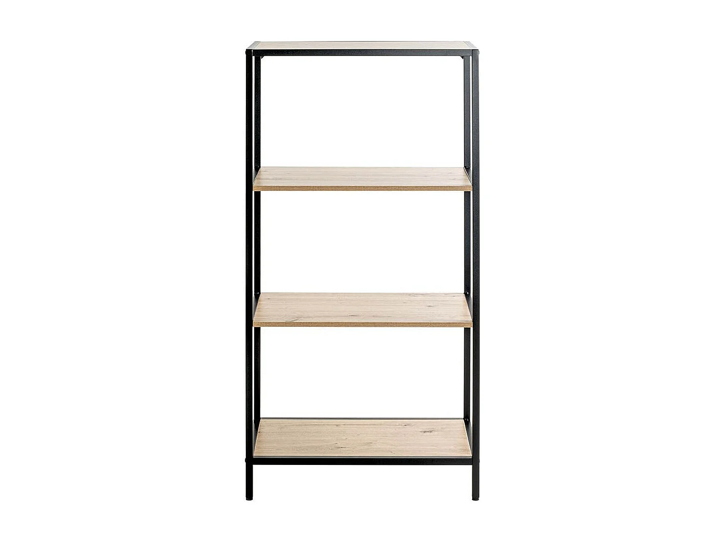 Étagère Bibliothèque 4 Niveaux "Miranda" 129cm Chêne & Noir