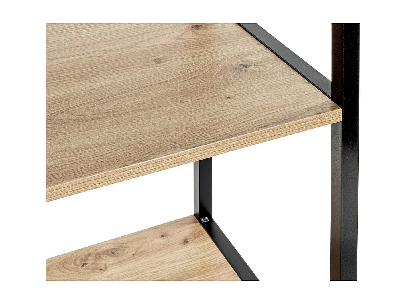 Étagère Bibliothèque 4 Niveaux "Miranda" 129cm Chêne & Noir