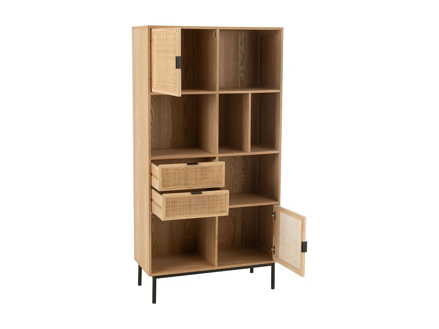 Bibliothèque Cannage "Kory" 174cm Naturel