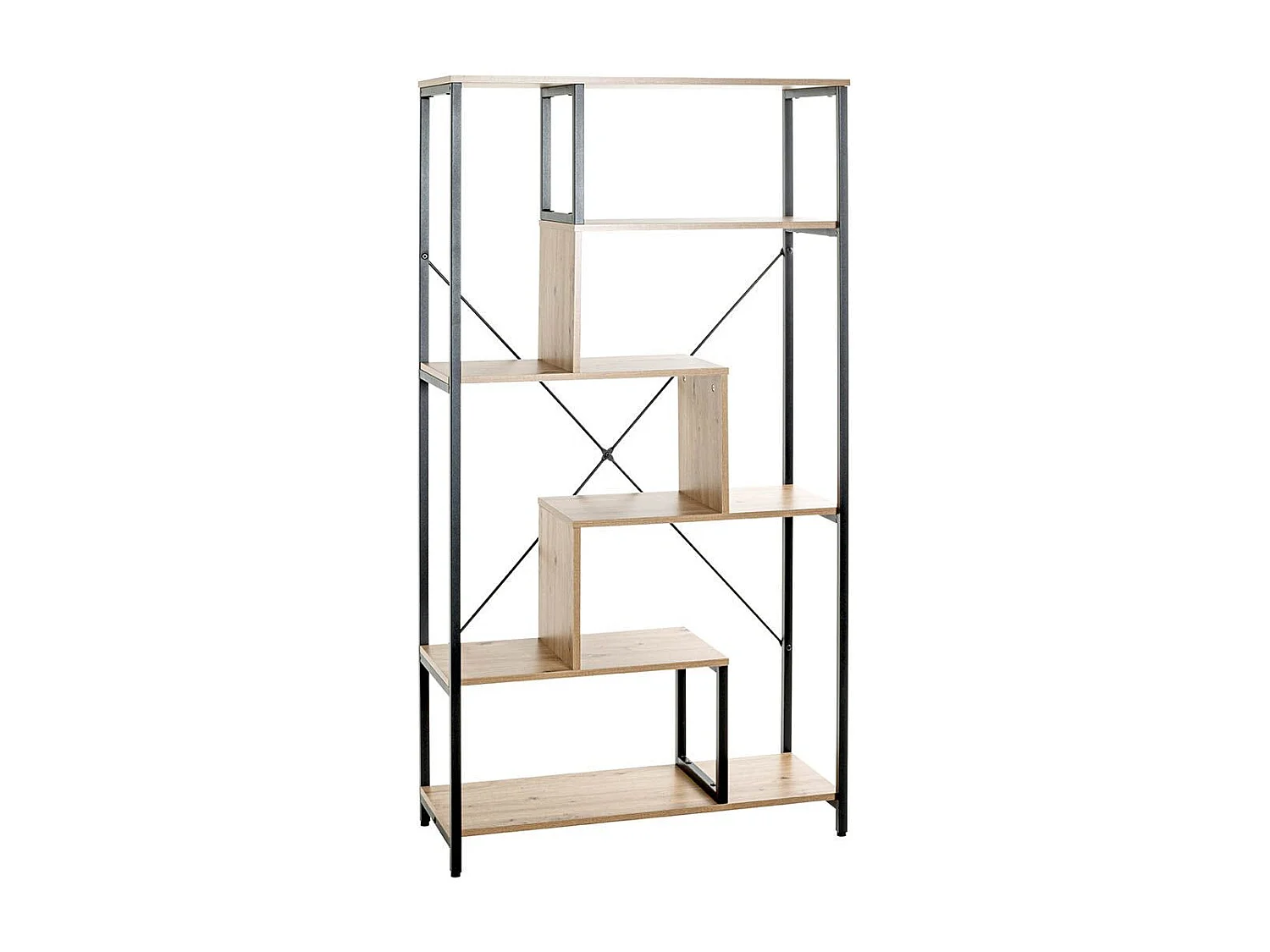 Étagère Bibliothèque "Miranda" 163cm Chêne & Noir