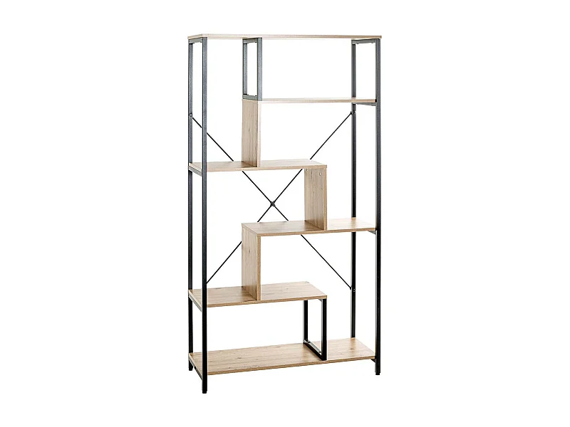 Étagère Bibliothèque "Miranda" 163cm Chêne & Noir