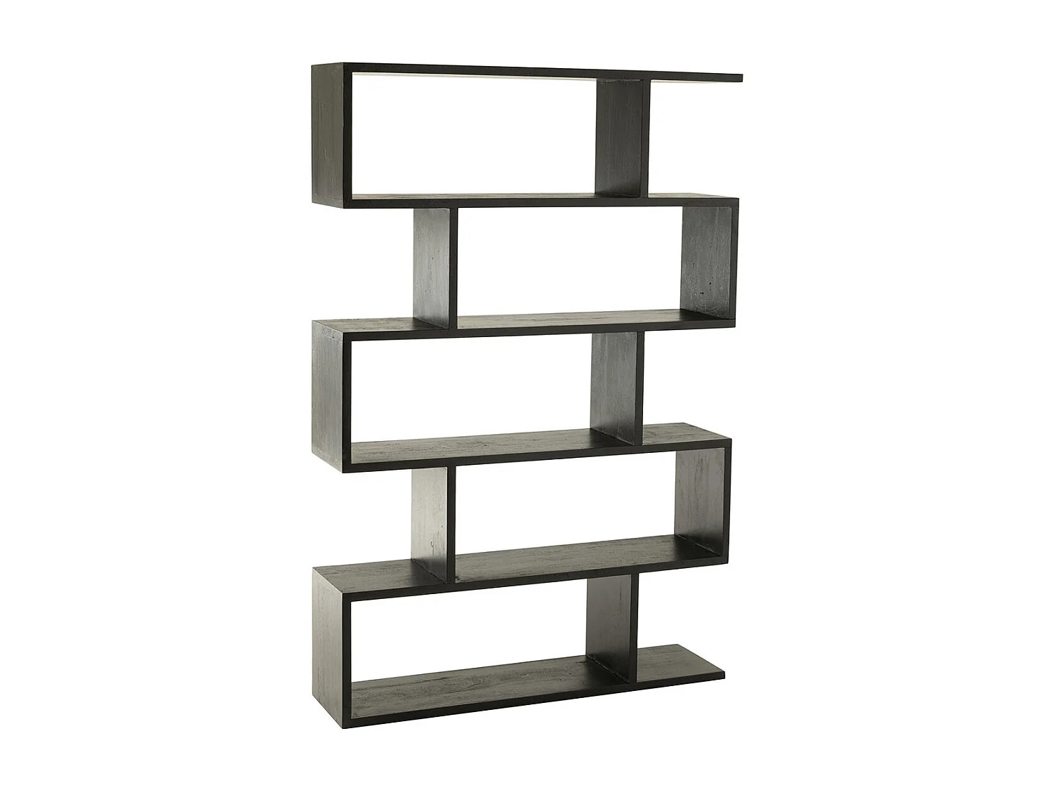 Bibliothèque en Bois "Lattes Verticales" 180cm Noir