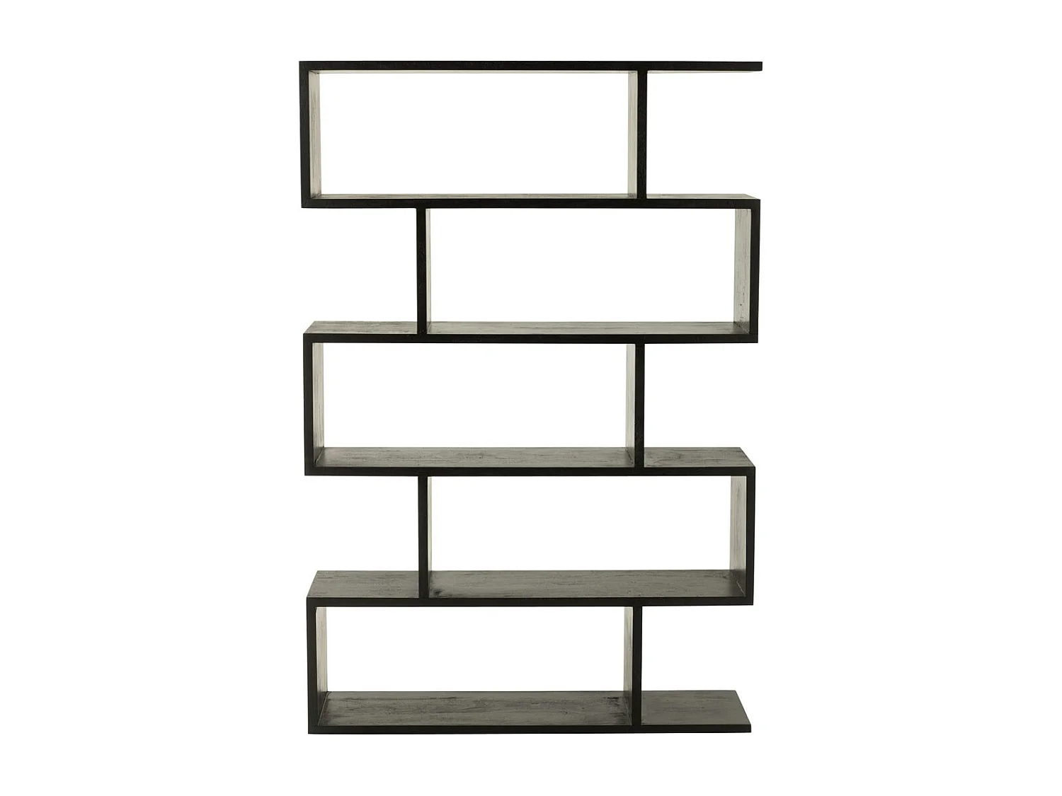 Bibliothèque en Bois "Lattes Verticales" 180cm Noir