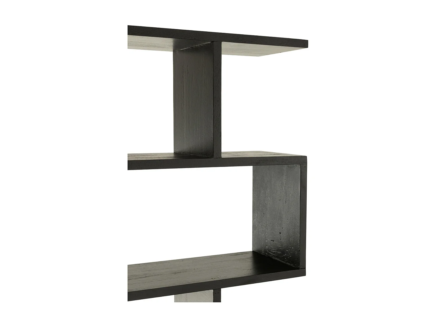 Bibliothèque en Bois "Lattes Verticales" 180cm Noir