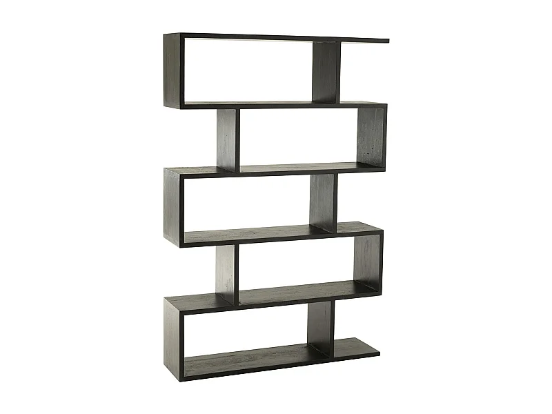 Bibliothèque en Bois "Lattes Verticales" 180cm Noir