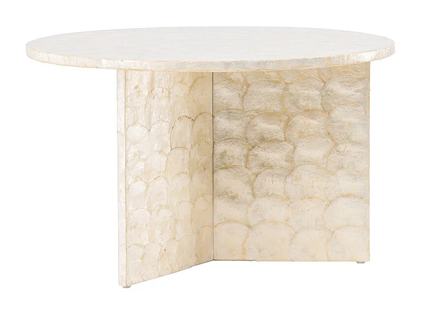 Table Basse en Capiz "Smogen" 70cm Beige