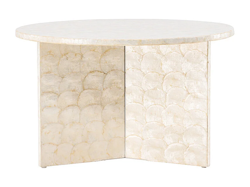 Table Basse en Capiz "Smogen" 70cm Beige