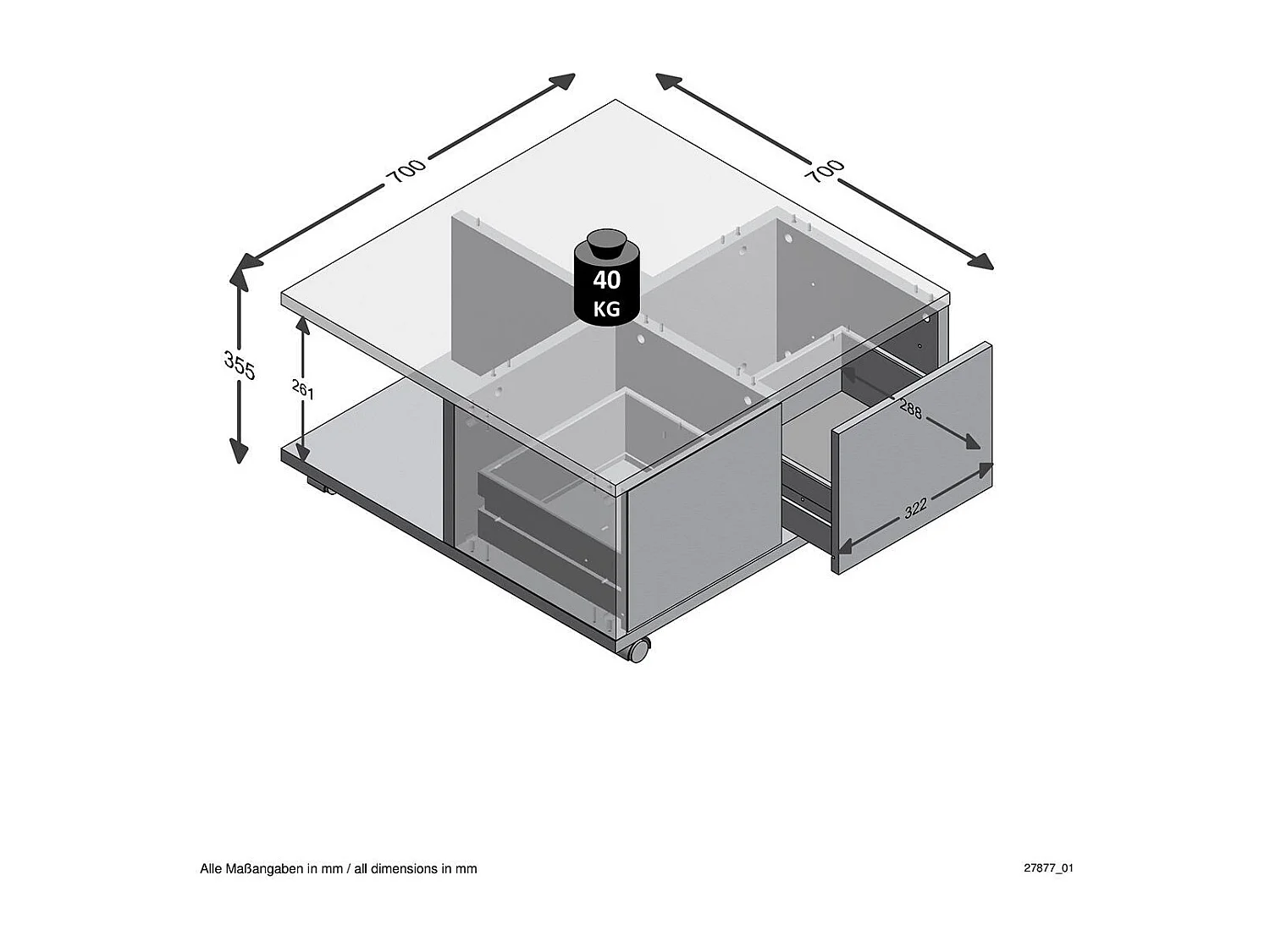 Table Basse Design "Volgan" 70cm Blanc