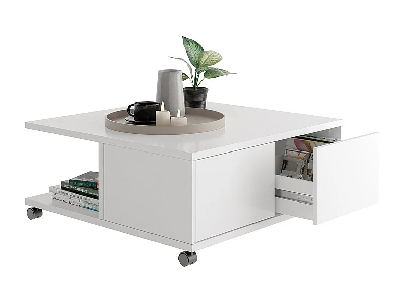 Table Basse Design "Volgan" 70cm Blanc