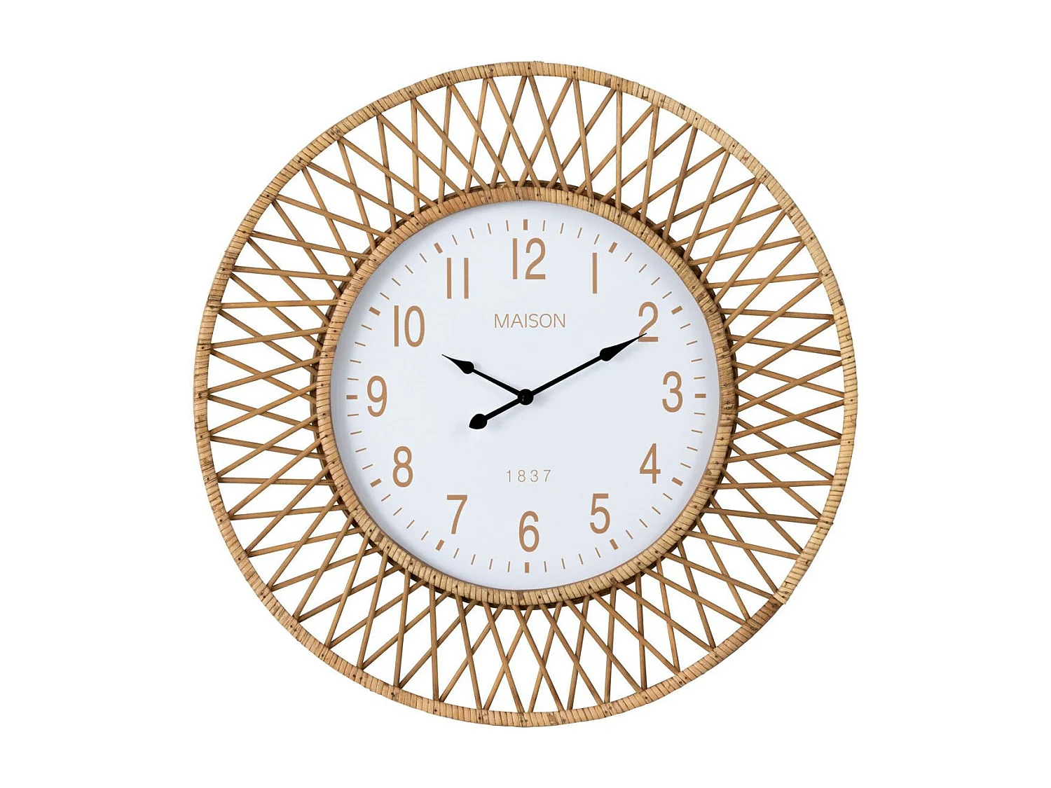 Horloge Murale en Rotin "Wonder" 61cm Naturel