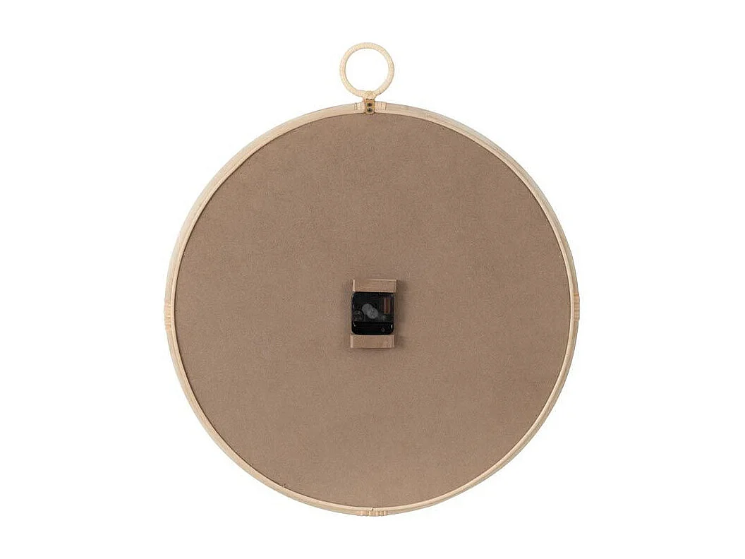 Horloge Murale en Rotin "Kyr" 64cm Blanc
