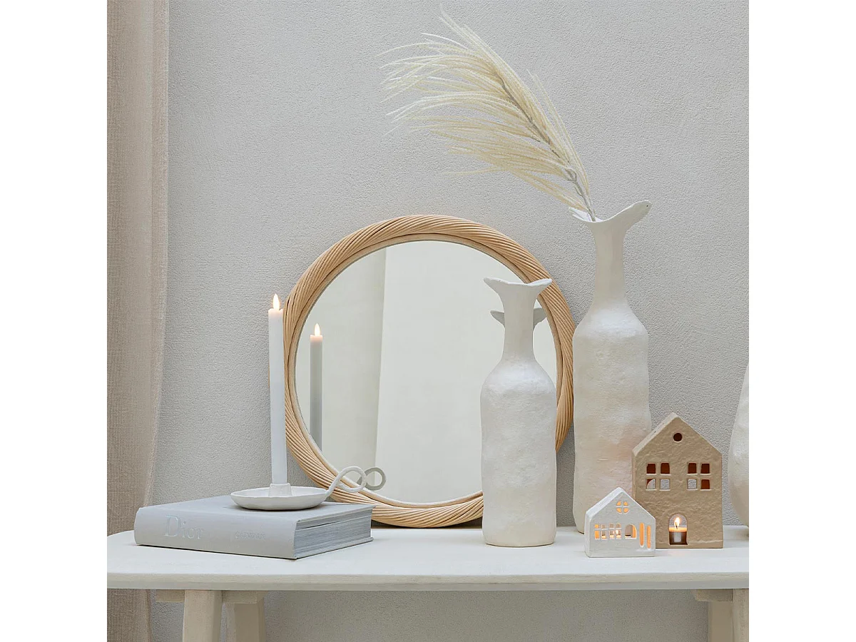 Miroir Mural en Rotin "Dwayne" 66cm Naturel