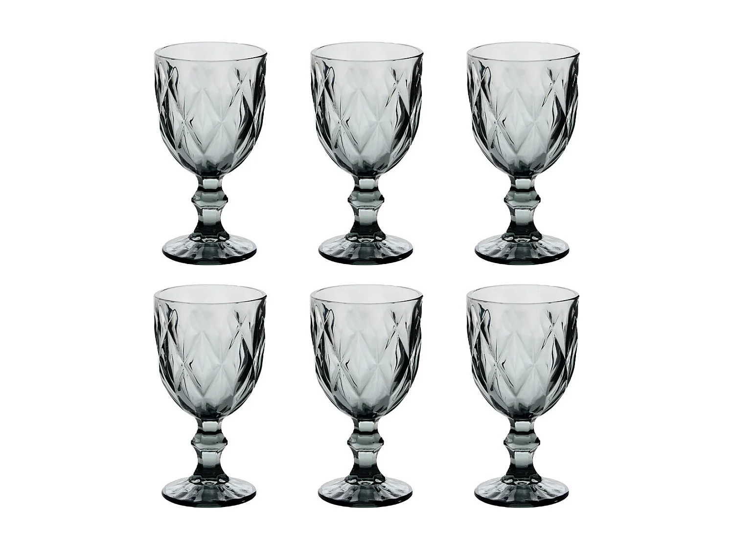 Lot de 6 Verres à Vin "Lea" 23cl Gris