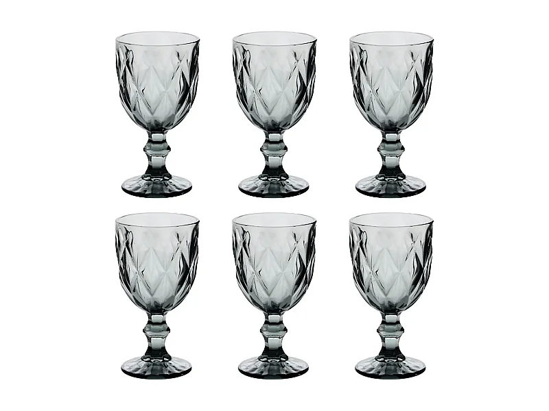 Lot de 6 Verres à Vin "Lea" 23cl Gris