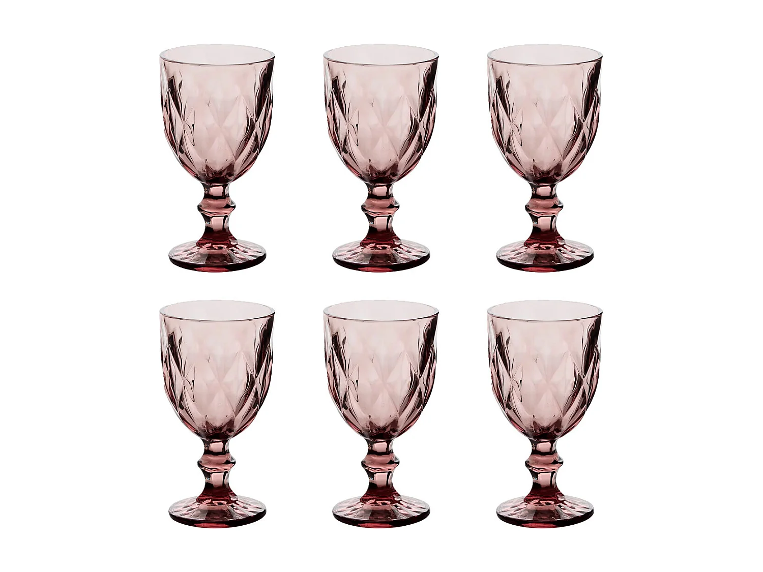 Lot de 6 Verres à Vin "Lea" 23cl Rose