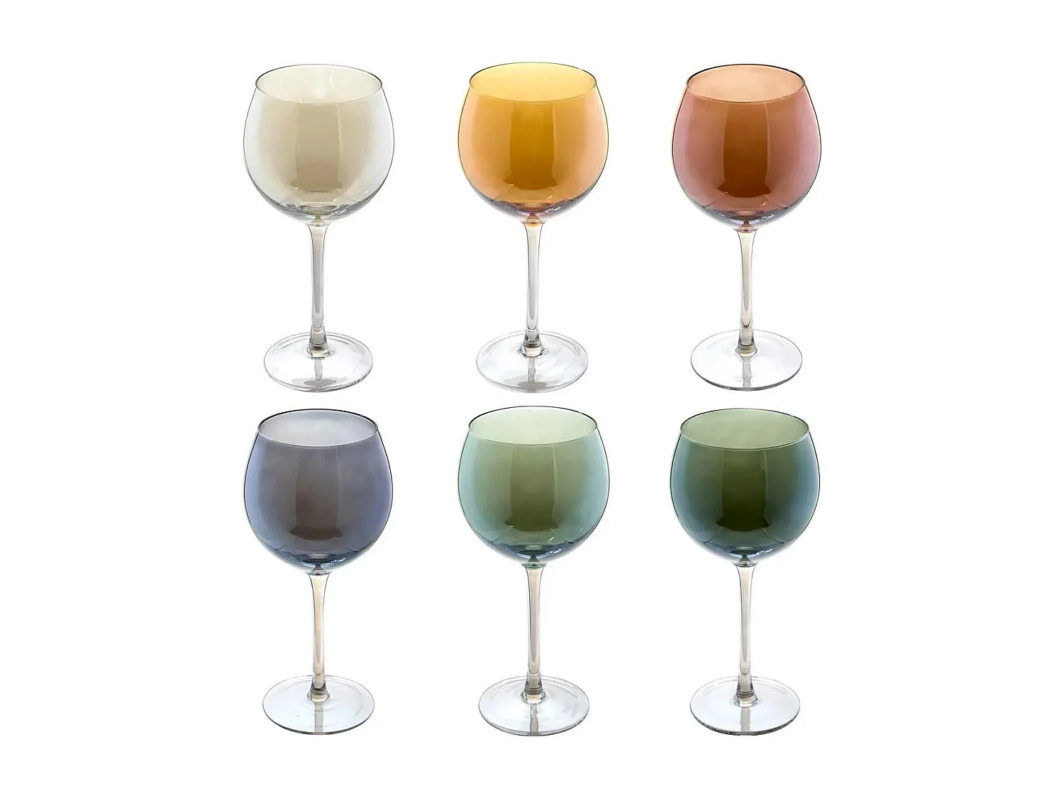 Lot de 6 Verres à Vin "Lucia" 42cl Multicolore