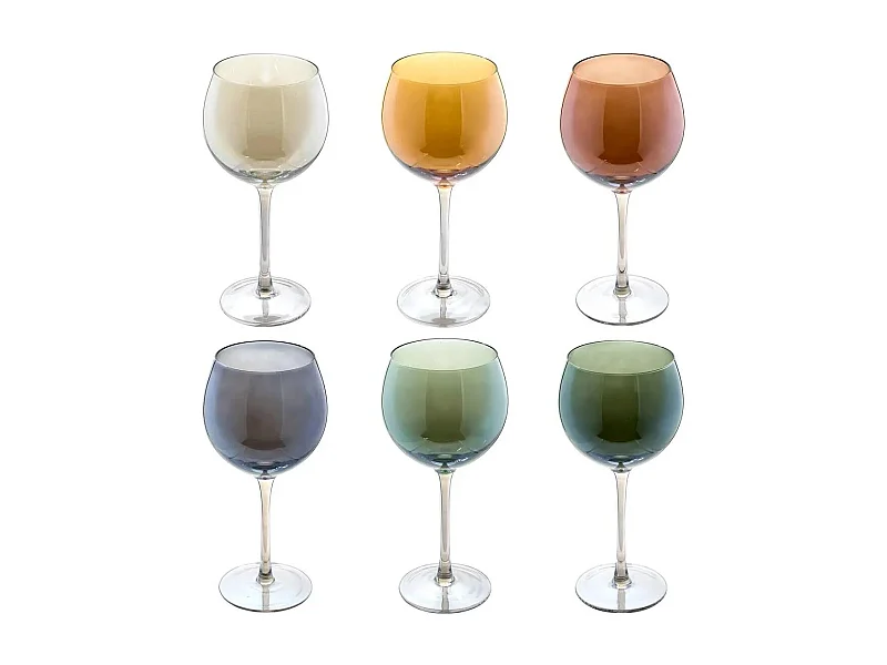 Lot de 6 Verres à Vin "Lucia" 42cl Multicolore