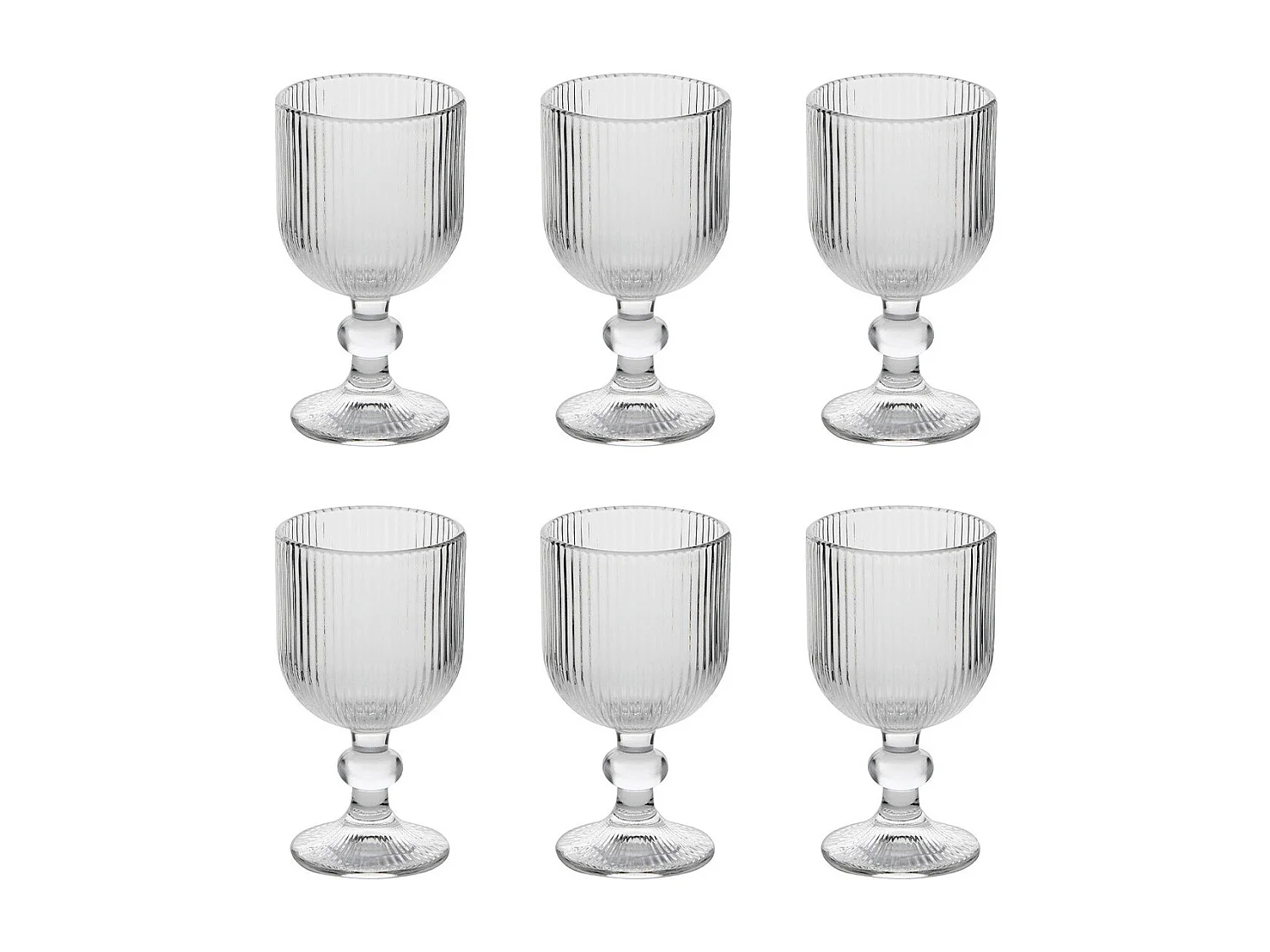 Lot de 6 Verres à Vin Strie "Ema" 25cl Transparent