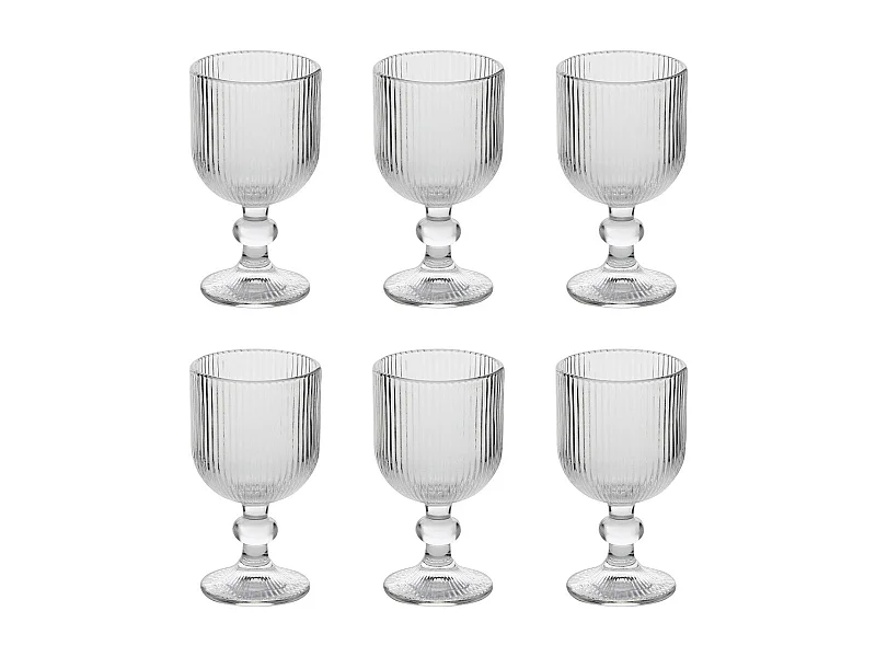 Lot de 6 Verres à Vin Strie "Ema" 25cl Transparent
