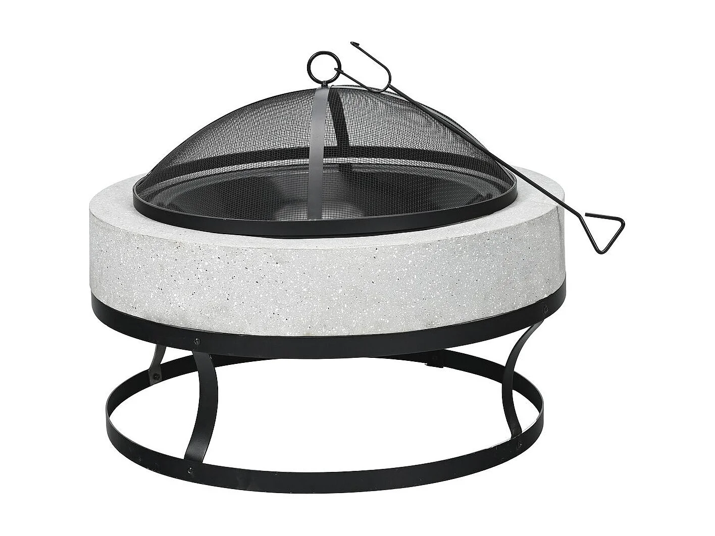 Brasero barbecue en pierre "Torro" - 70 x 70 x 49 cm - Blanc