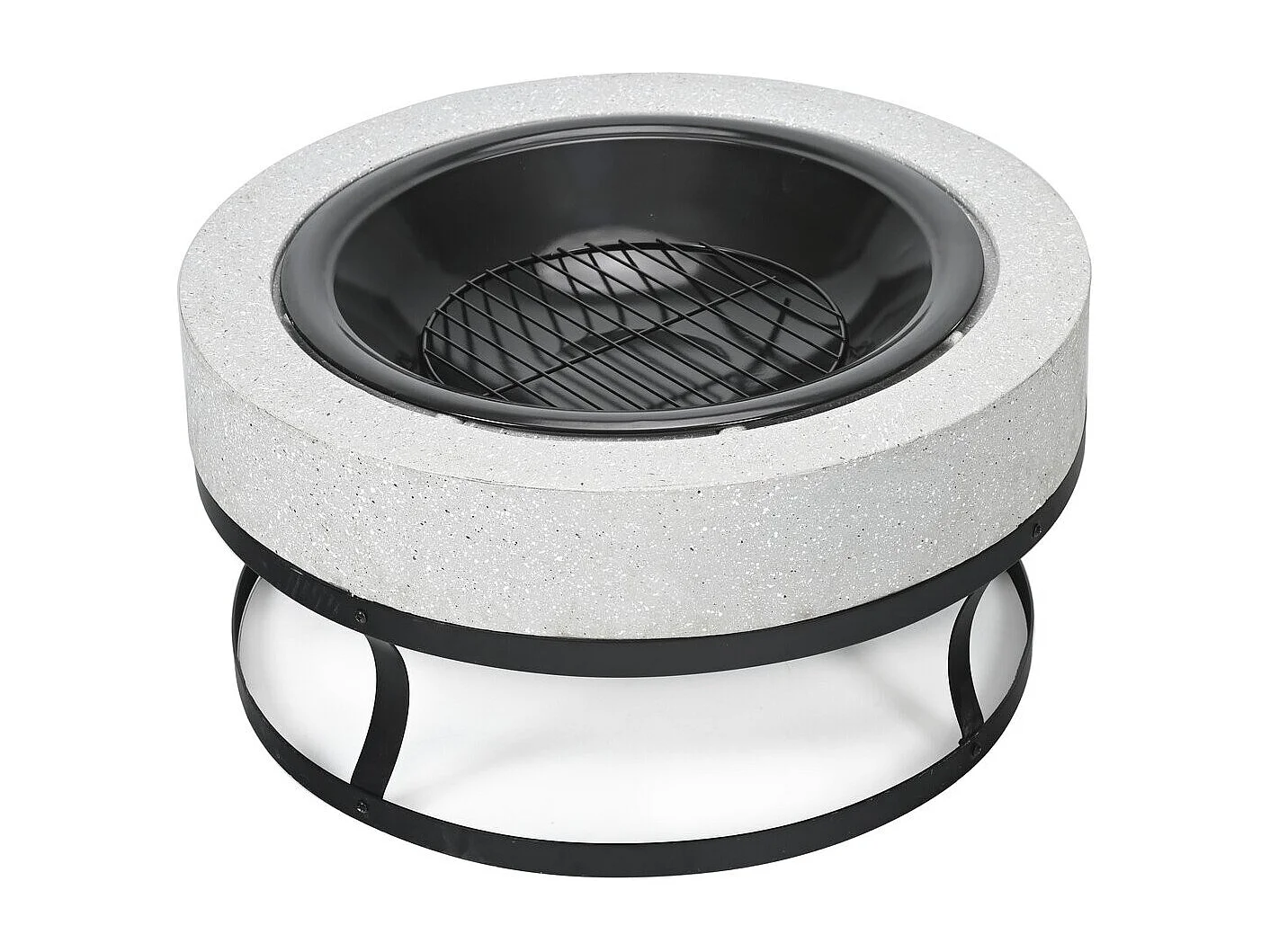 Brasero barbecue en pierre "Torro" - 70 x 70 x 49 cm - Blanc