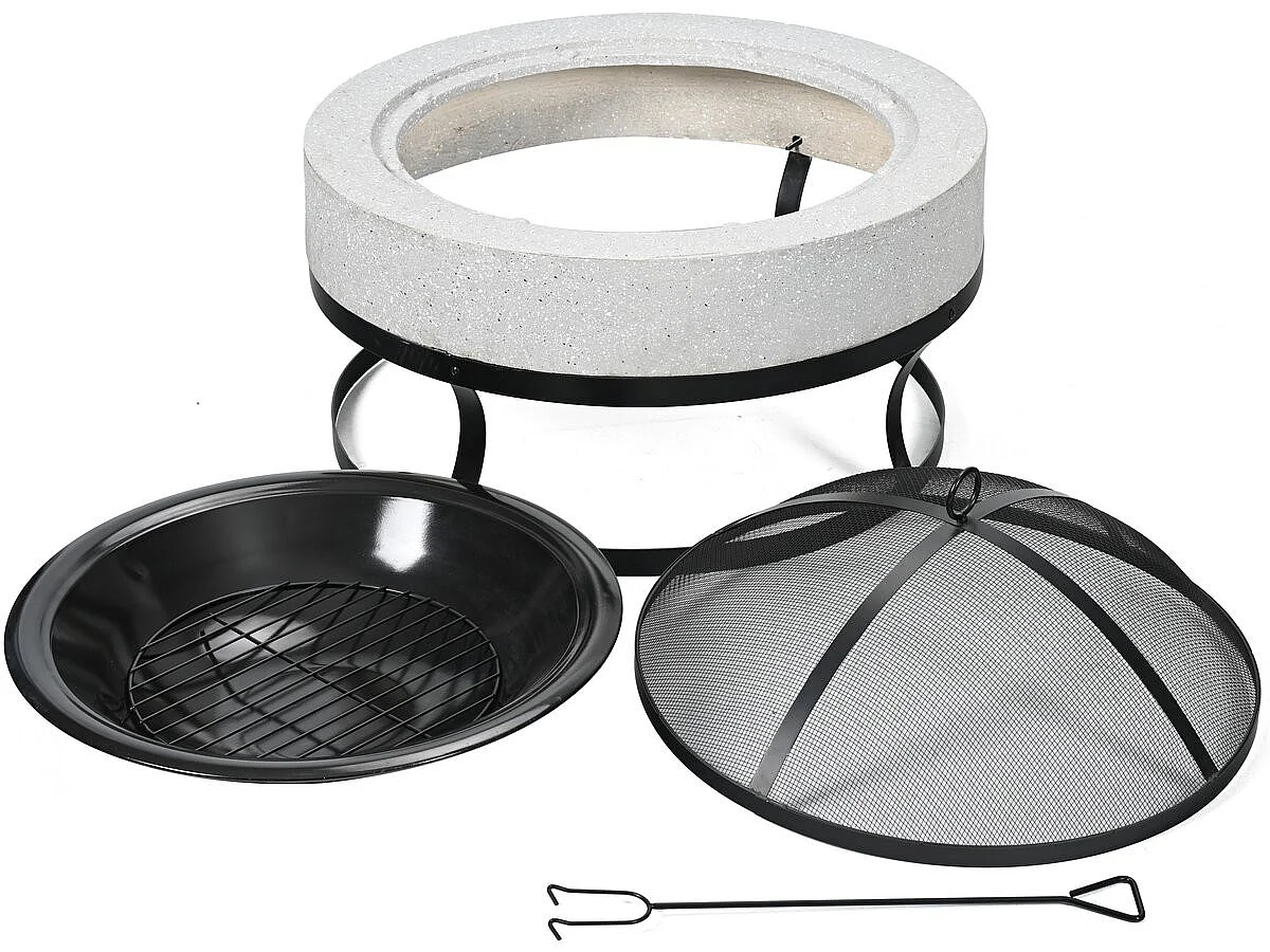 Torro" stenen barbecuevuur - 70 x 70 x 49 cm - Wit