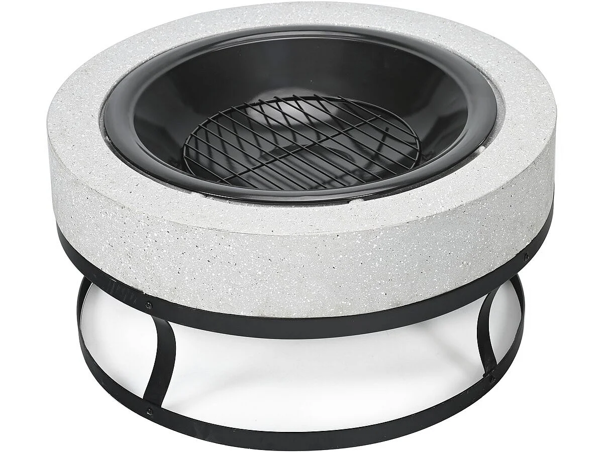 Torro" stenen barbecuevuur - 70 x 70 x 49 cm - Wit