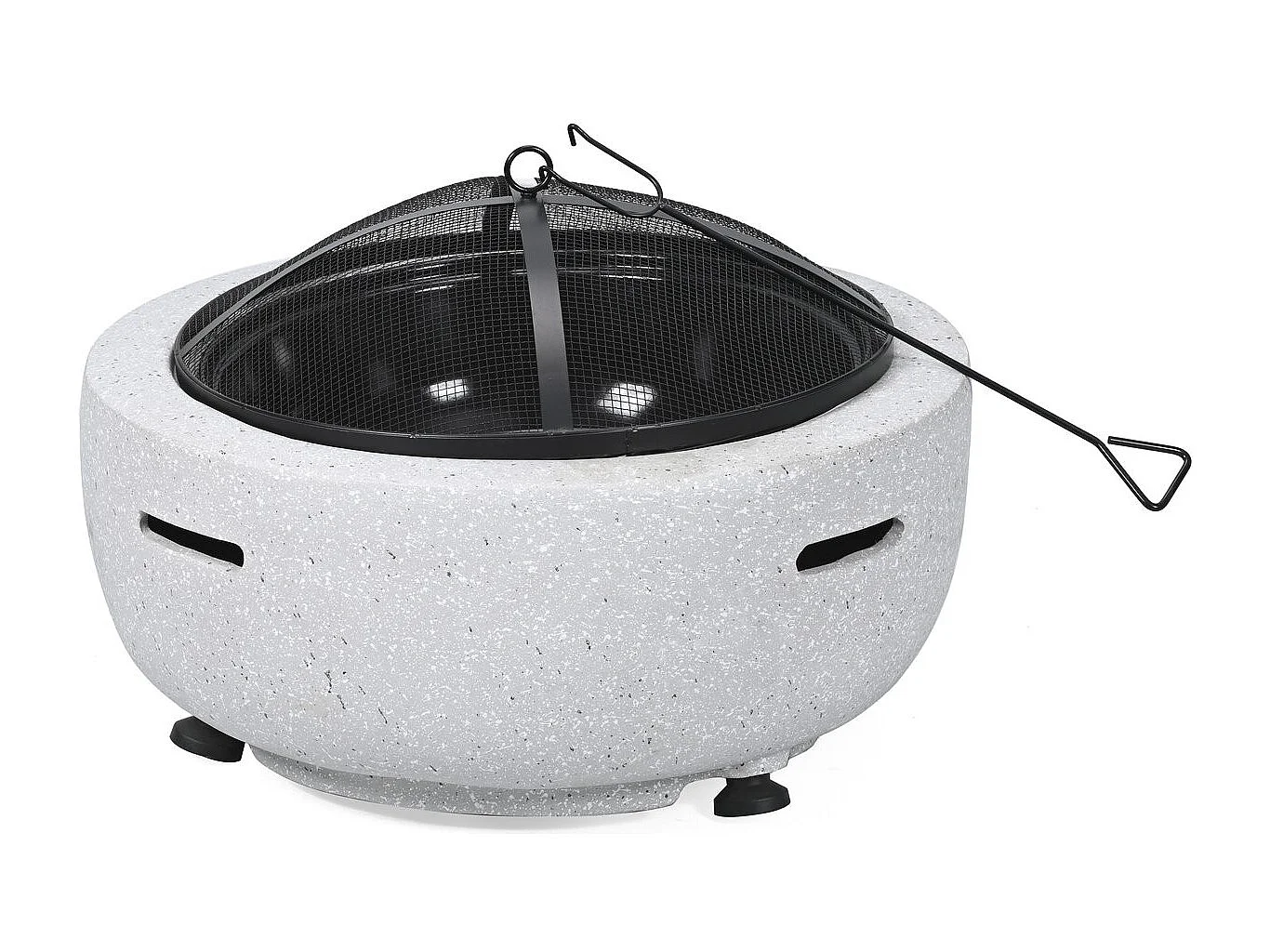 Brasero barbecue en pierre "Volkan" - 60 x 60 x 40 cm - Blanc