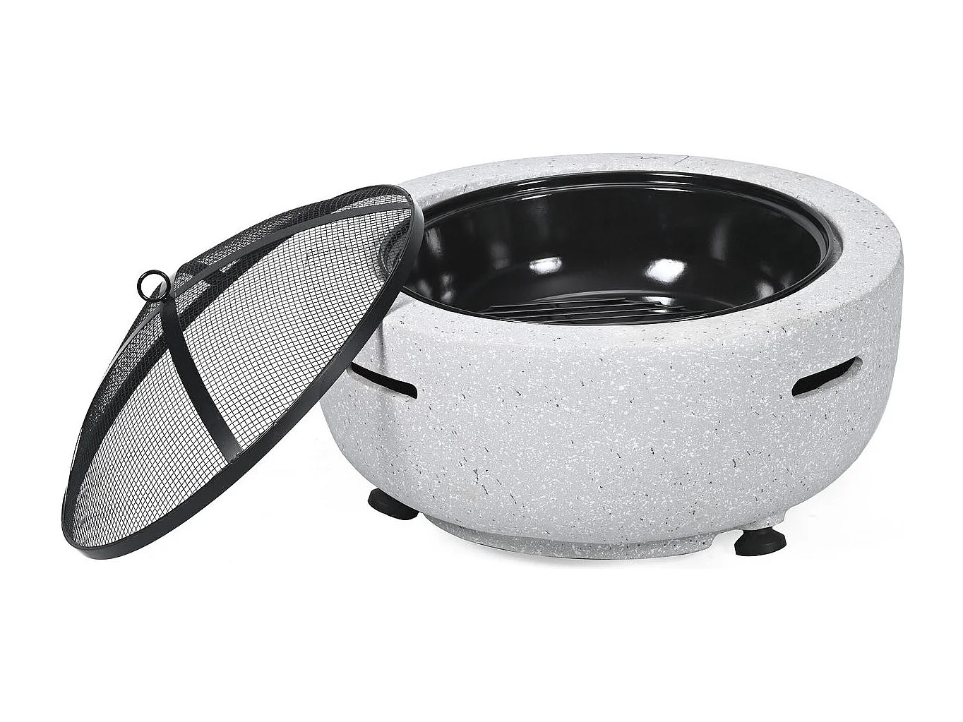 Brasero barbecue en pierre "Volkan" - 60 x 60 x 40 cm - Blanc