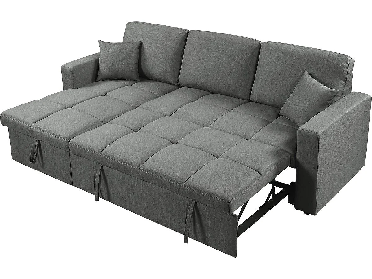 Divano angolare trasformabile/reversibile a bolle d'aria "Alain" - 3 posti - Grigio
