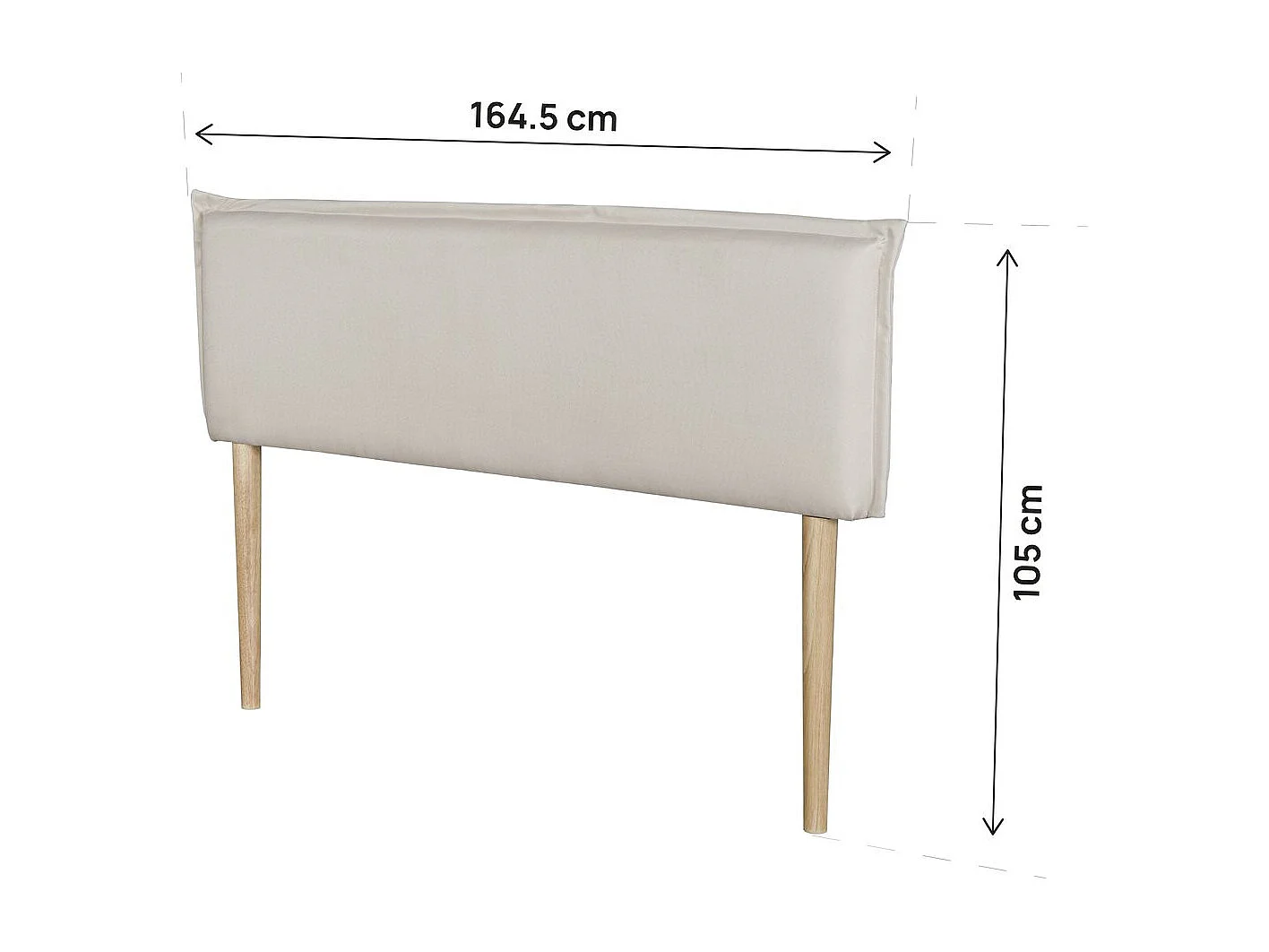 Tête de lit "Jessica" en lin - Beige - 140 cm