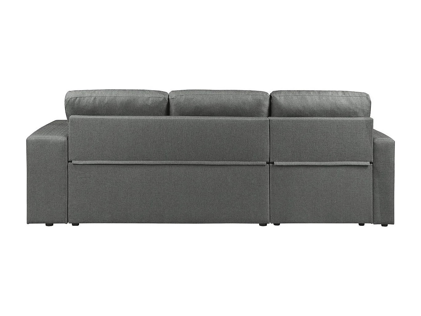 Canapé d'angle convertible/réversible tissu style bubble "Axel" - 3 places - Gris