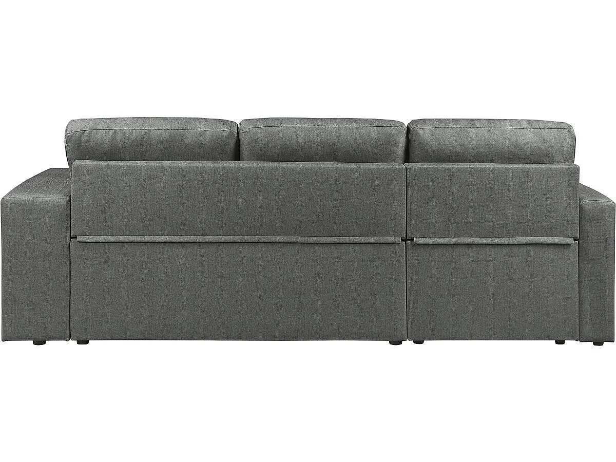 Canapé d'angle réversible convertible 3 places en tissu gris AXEL