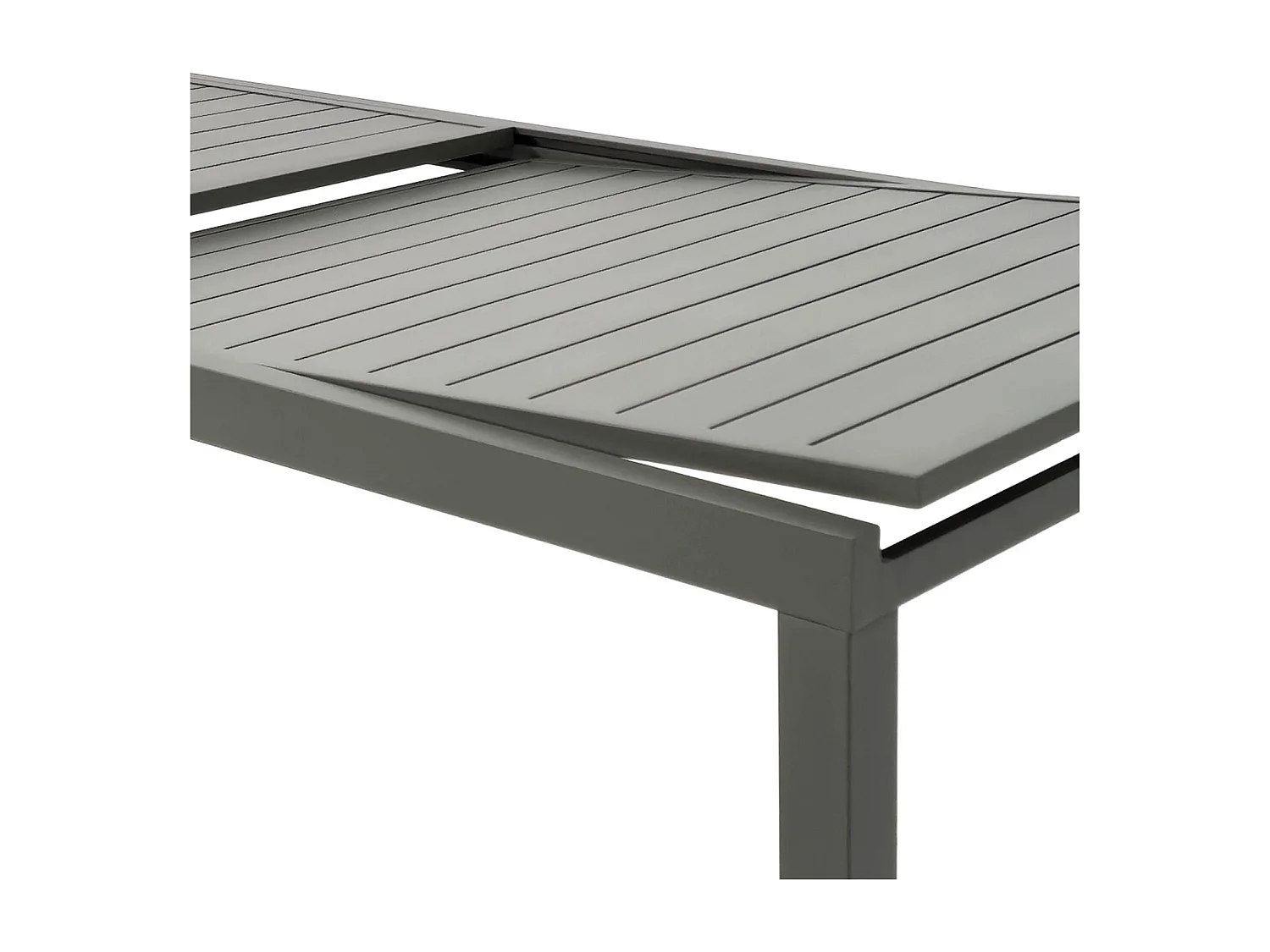 Table de jardin extensible aluminium + 10 assises kaki - Elora/Amara