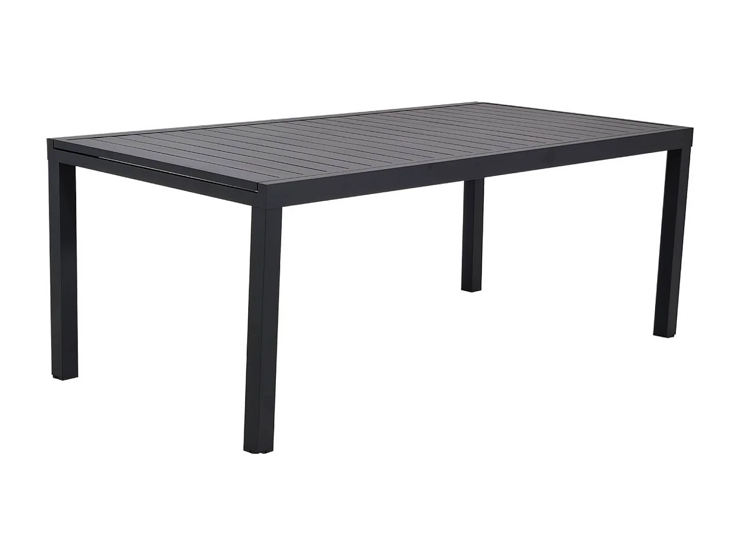 Table de jardin extensible aluminium + 10 assises anthracite - Elora/Amara