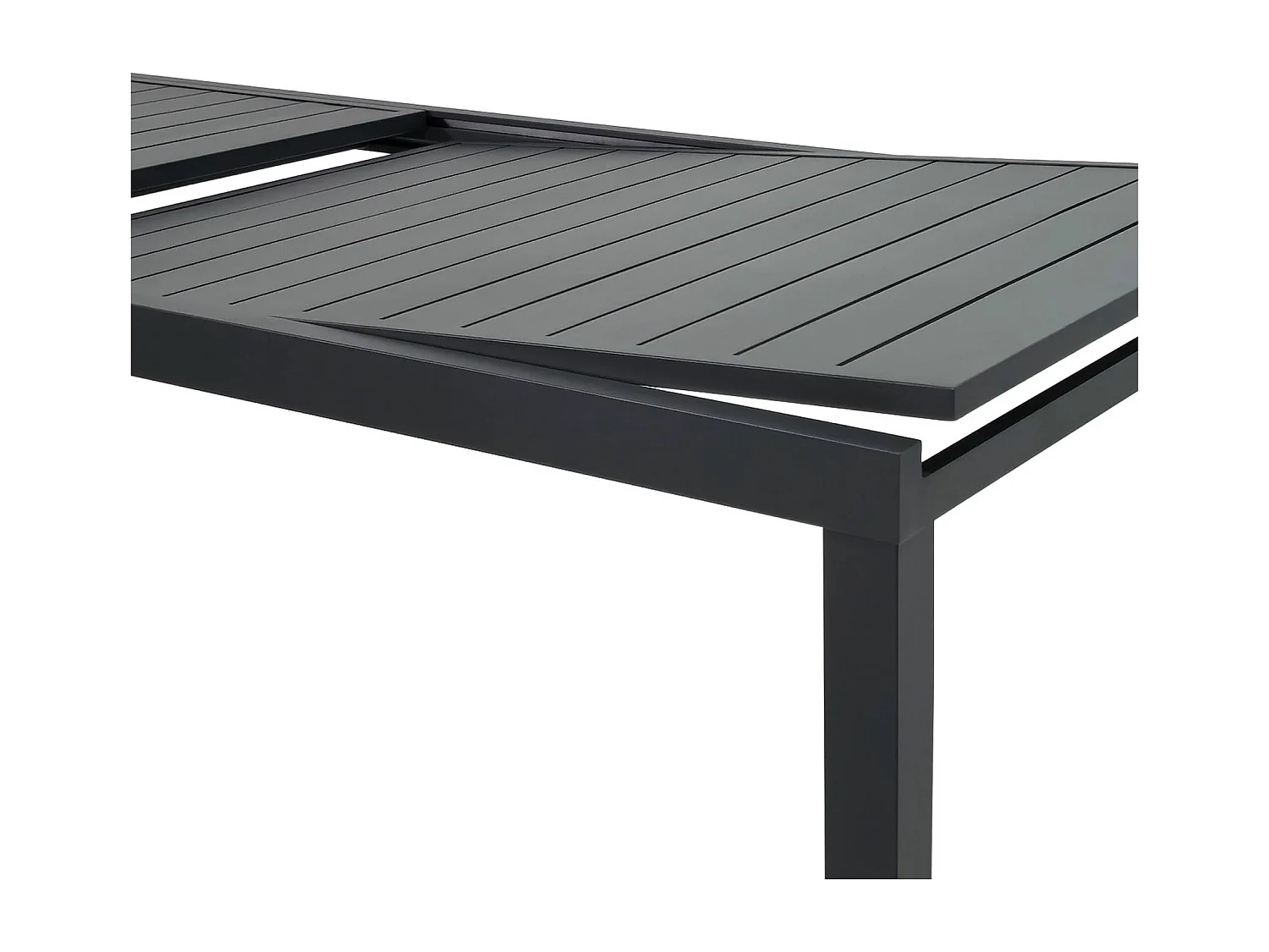 Table de jardin extensible aluminium + 10 assises anthracite - Elora/Amara