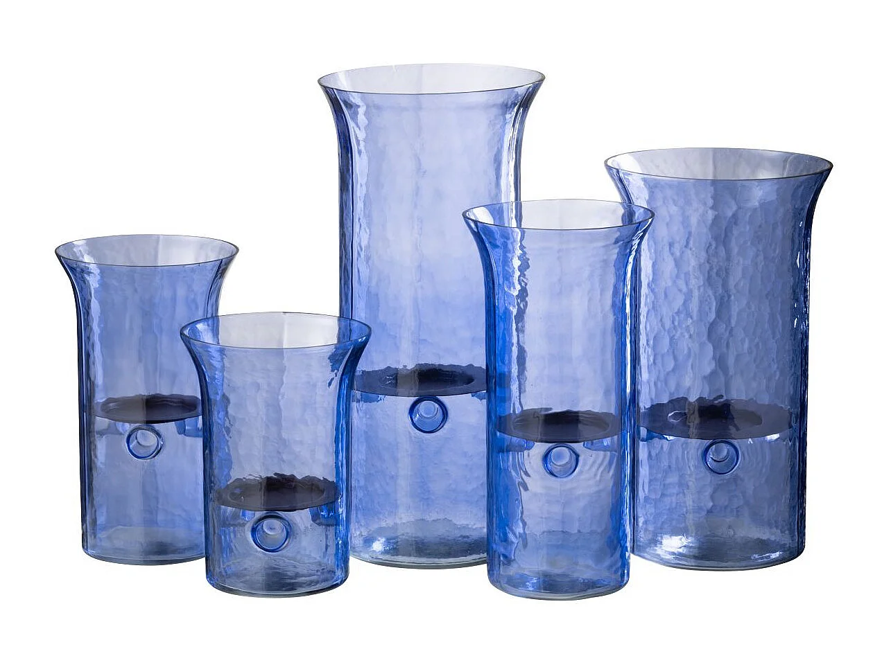 Photophore Étroit en Verre "Tarifa" 41cm Bleu