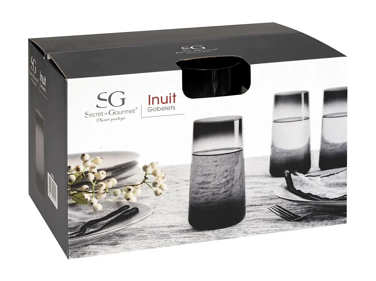 Lot de 6 Gobelets Hauts Trapèze "Inuit Dreams" 54cl Gris