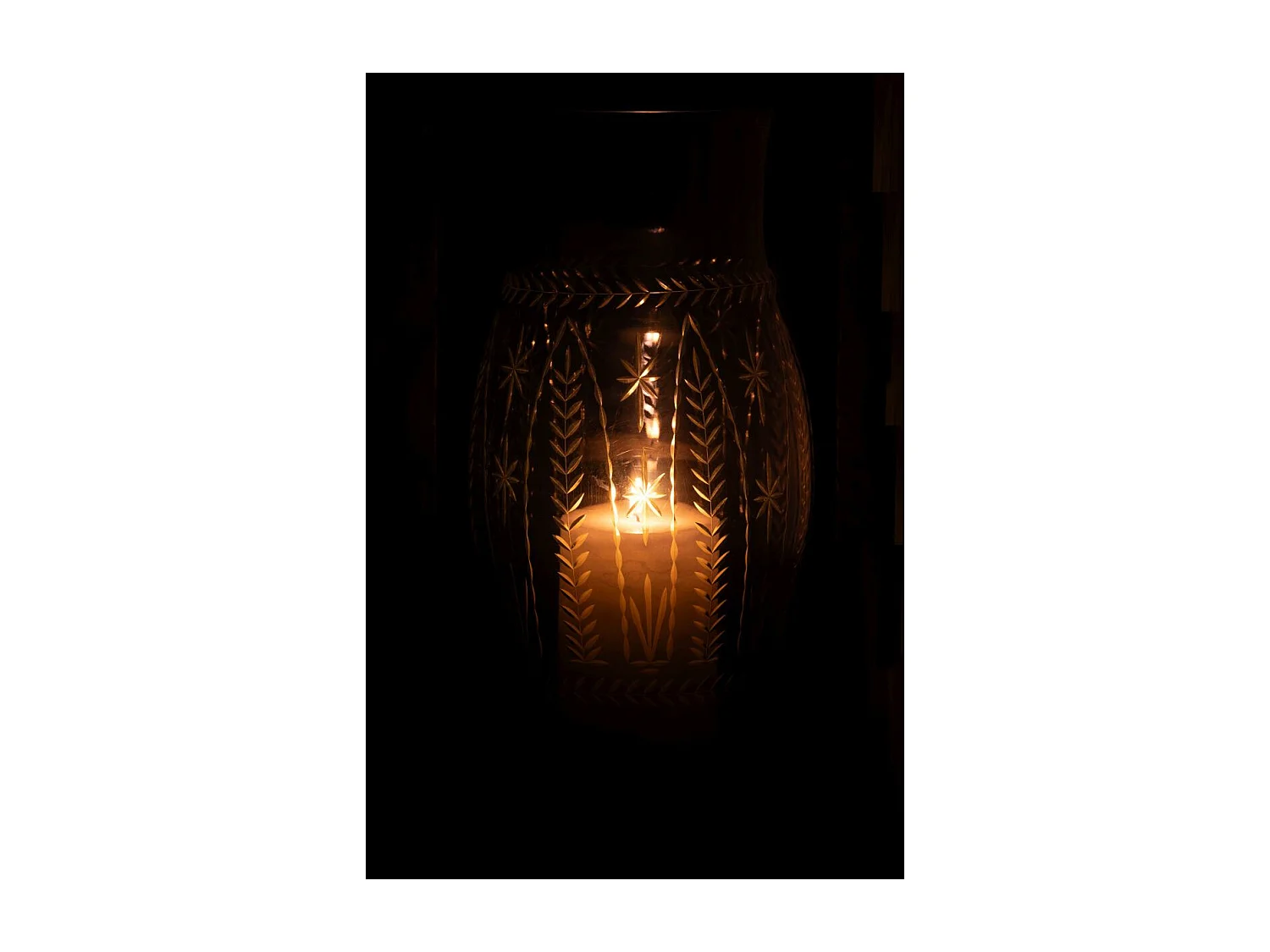 Photophore en Verre "Tarifa" 39cm Bleu