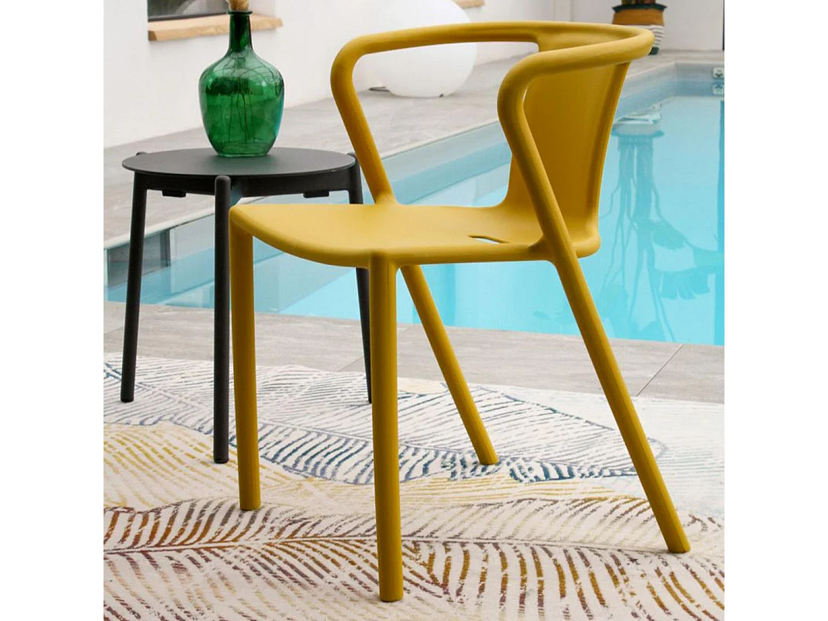 Fauteuil de Jardin Empilable "Diego" 72cm Moutarde