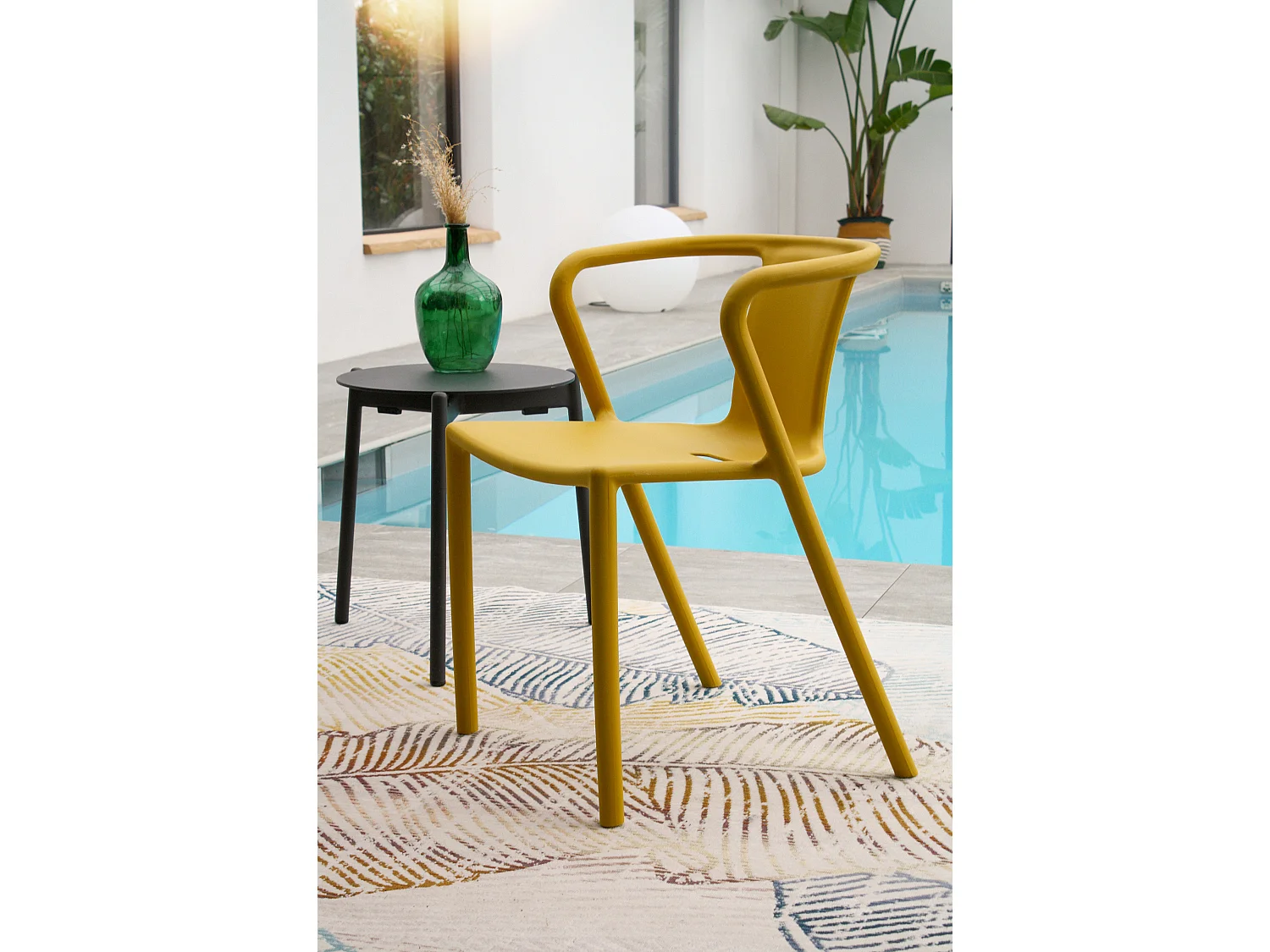 Fauteuil de Jardin Empilable "Diego" 72cm Moutarde