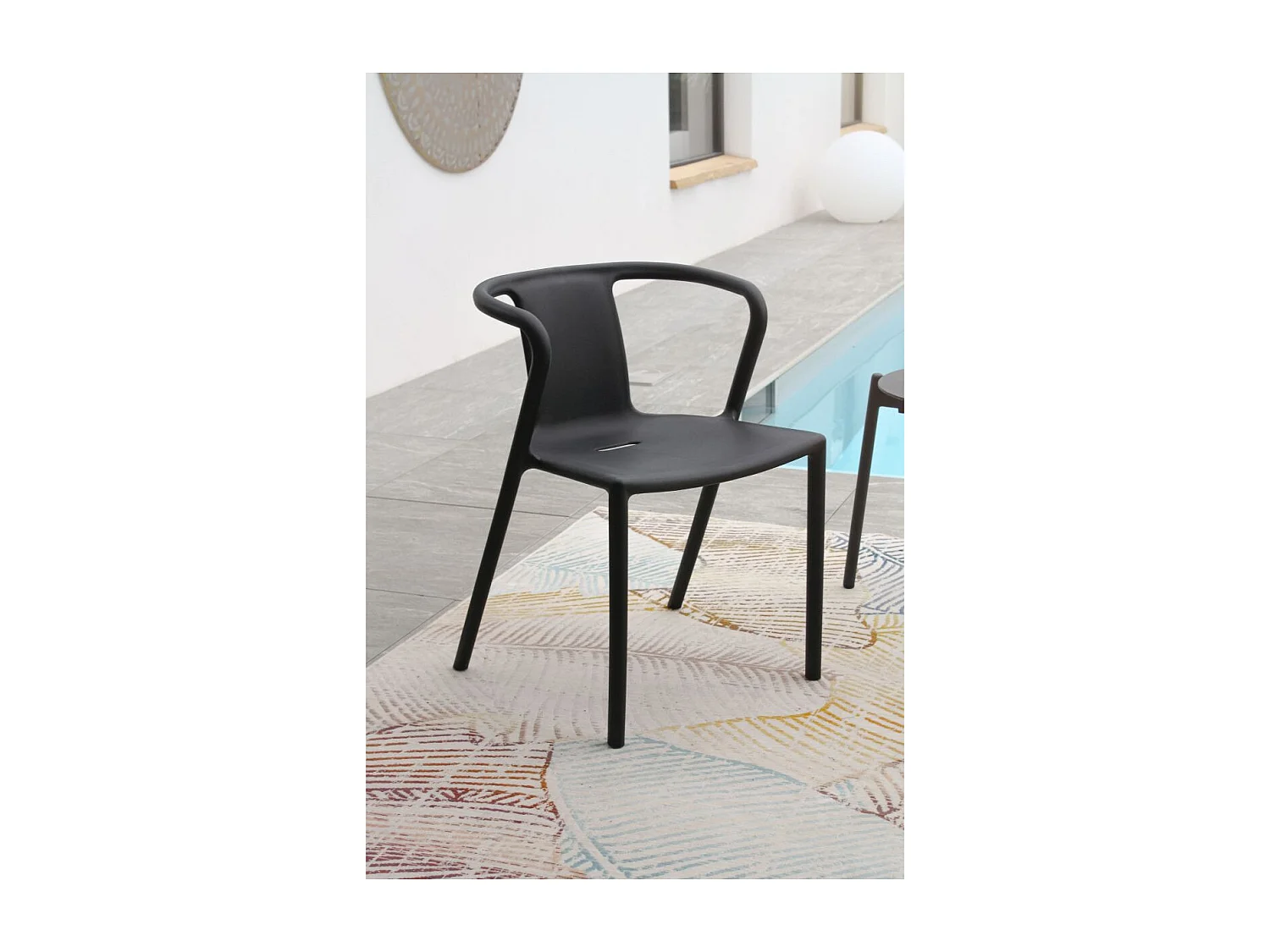 Lot de 2 Fauteuils de Jardin Empilables "Diego" 72cm Noir