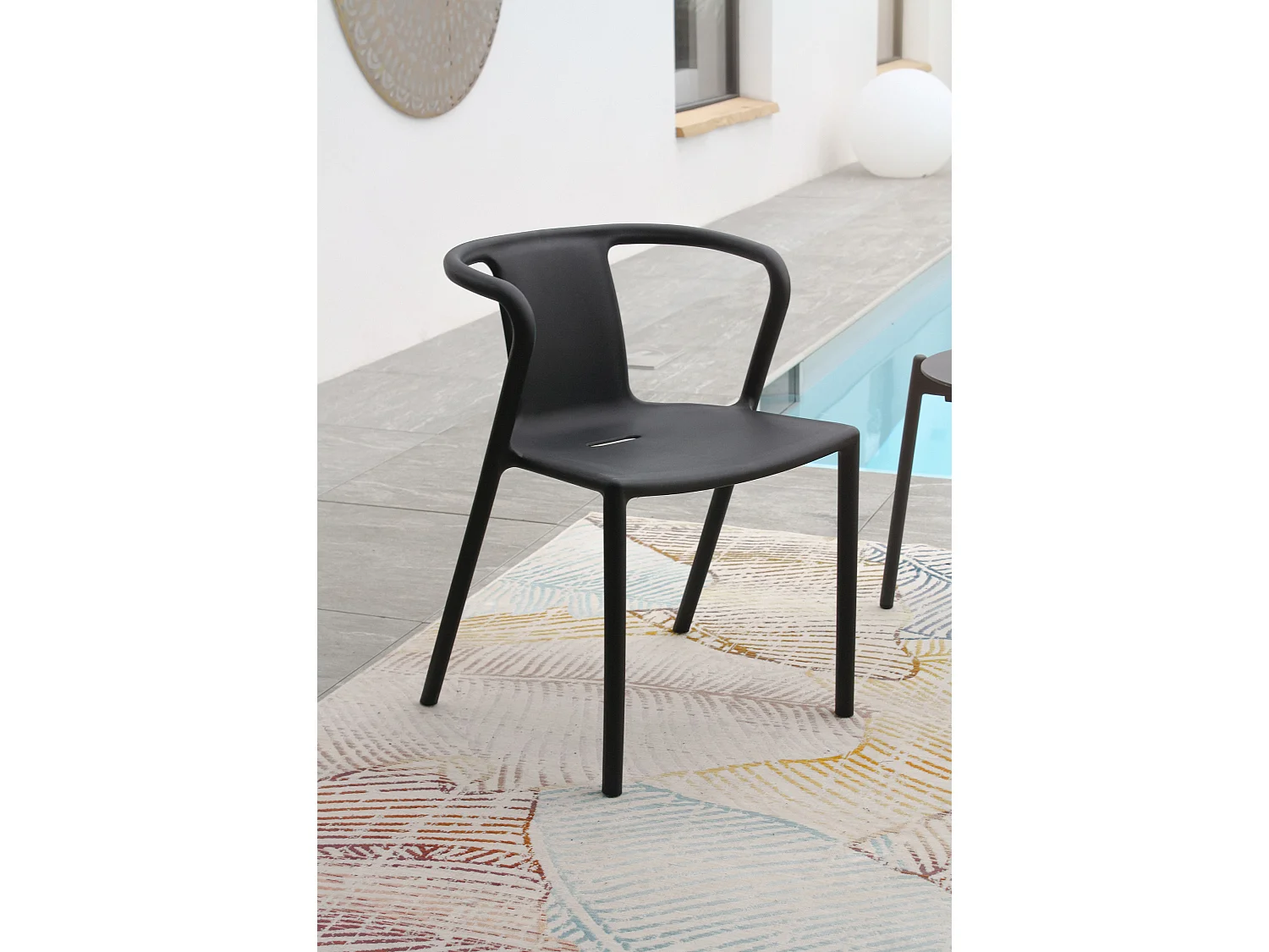 Lot de 2 Fauteuils de Jardin Empilables "Diego" 72cm Noir