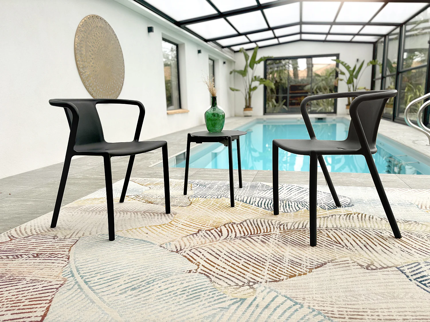 Lot de 2 Fauteuils de Jardin Empilables "Diego" 72cm Noir