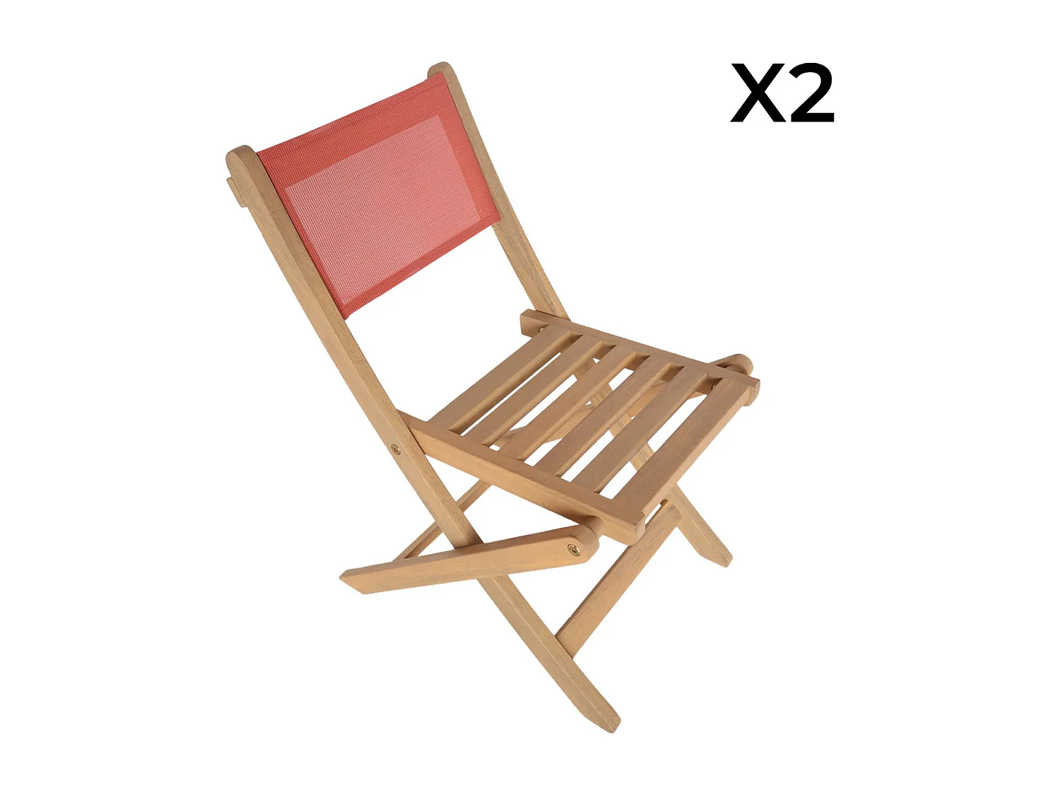 Table de jardin bistrot enfant bois d'acacia + 2 assises terracotta - Elise