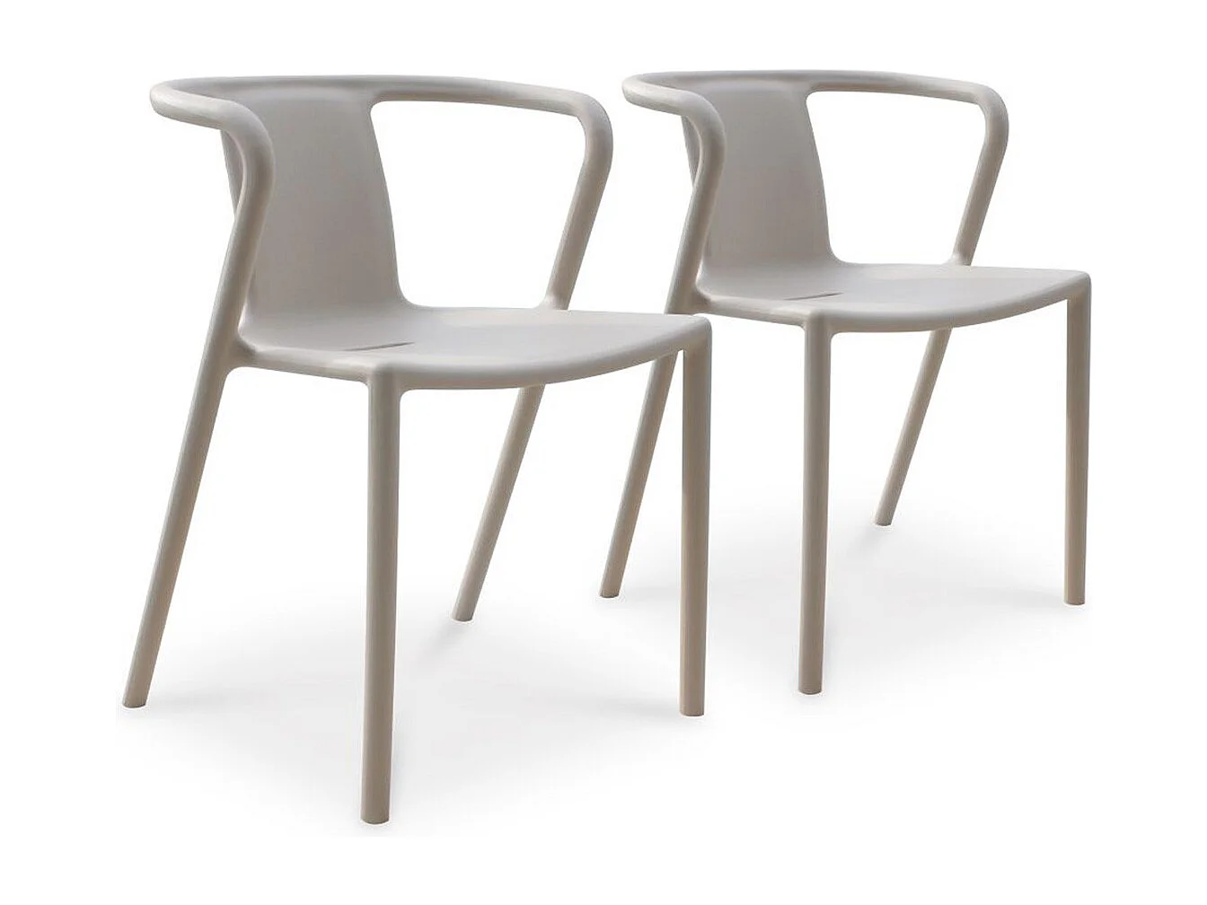 Lot de 2 Fauteuils de Jardin Empilables "Diego" 72cm Sable